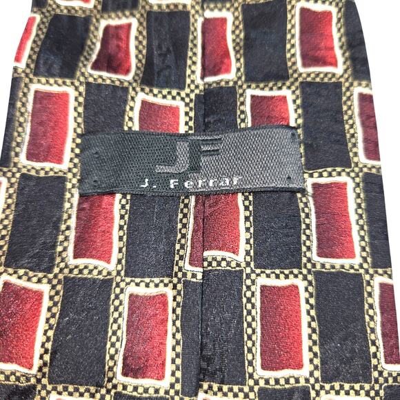 J. Ferrar 100% Silk Luxury Fashion Tie 3 3/4 wide 58 long - Picture 2 of 3
